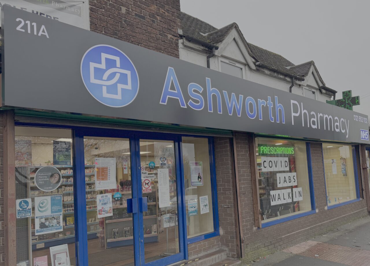 Ashworth Pharmacy storefront on Queens Road